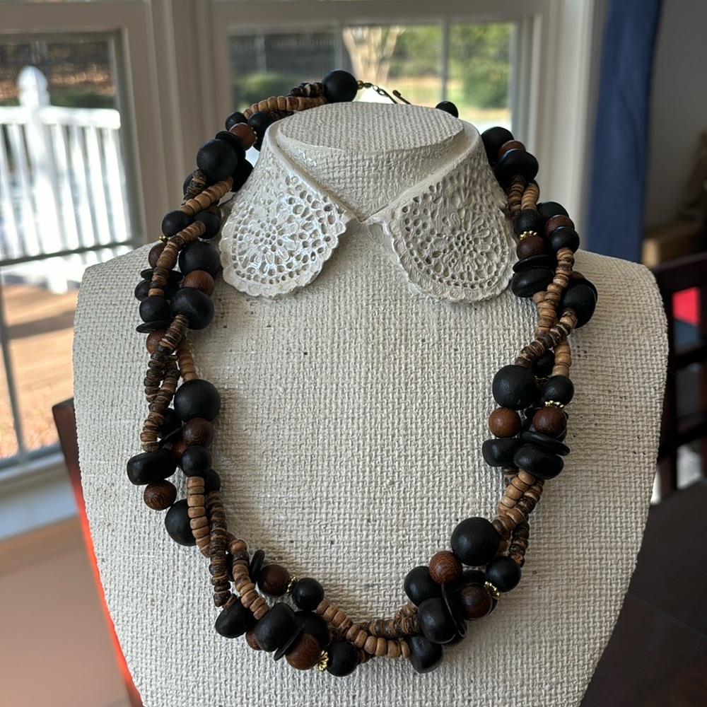 Vintage Bead Triple strand necklace